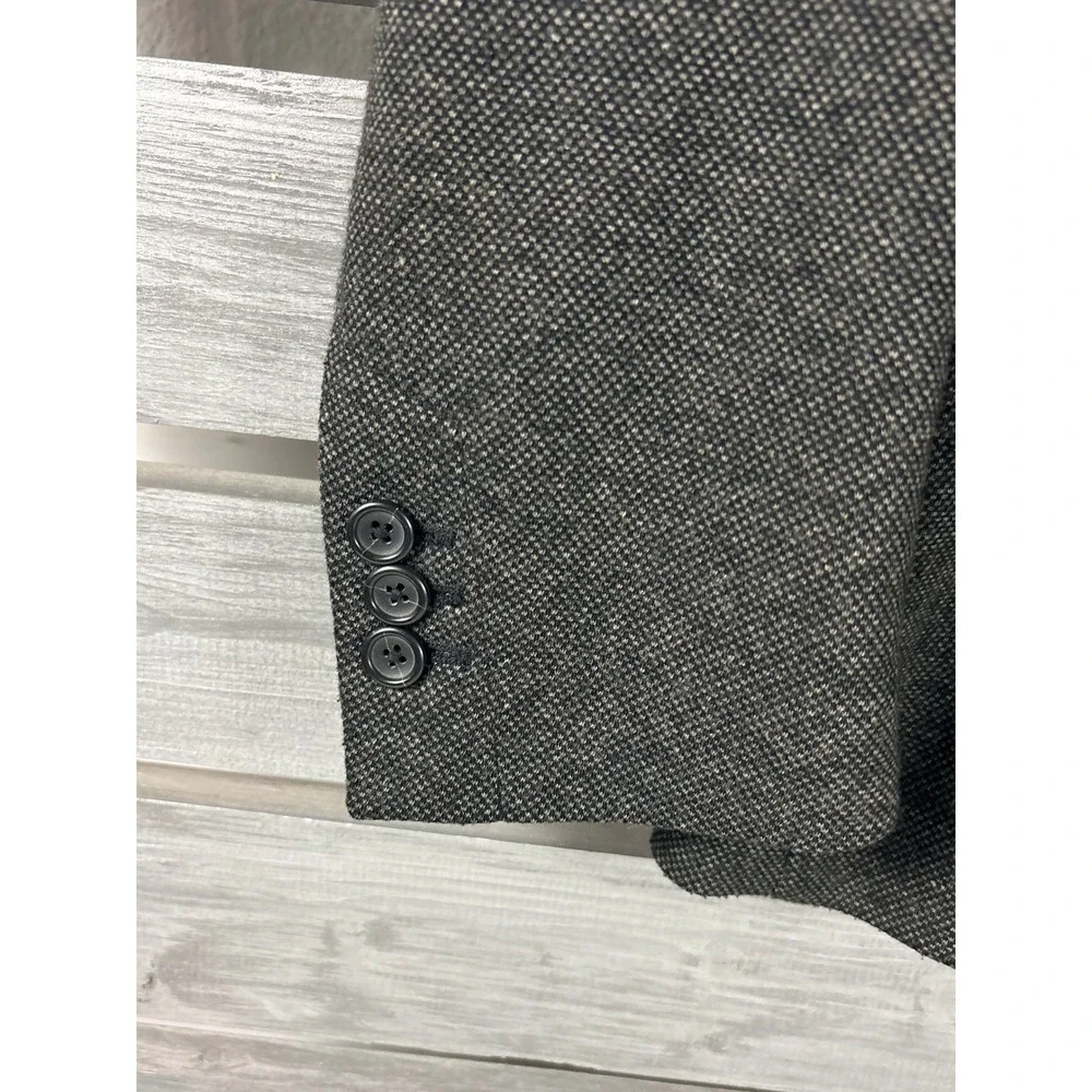 Banana Republic Heritage Mens Gray Tweed Knit 3 Button Blazer Sport Coat M